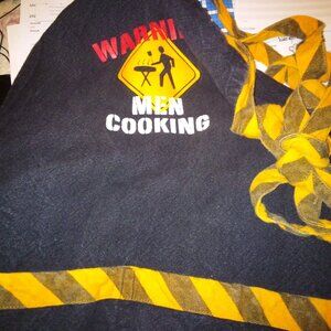 BBQ Apron Warning Men Cooking Black Canvas Orange & Brown Straps OS carhartt